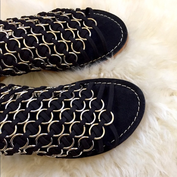 Musse & Cloud Monnie Ring Caged Flat Suede Sandals - Picture 3 of 7